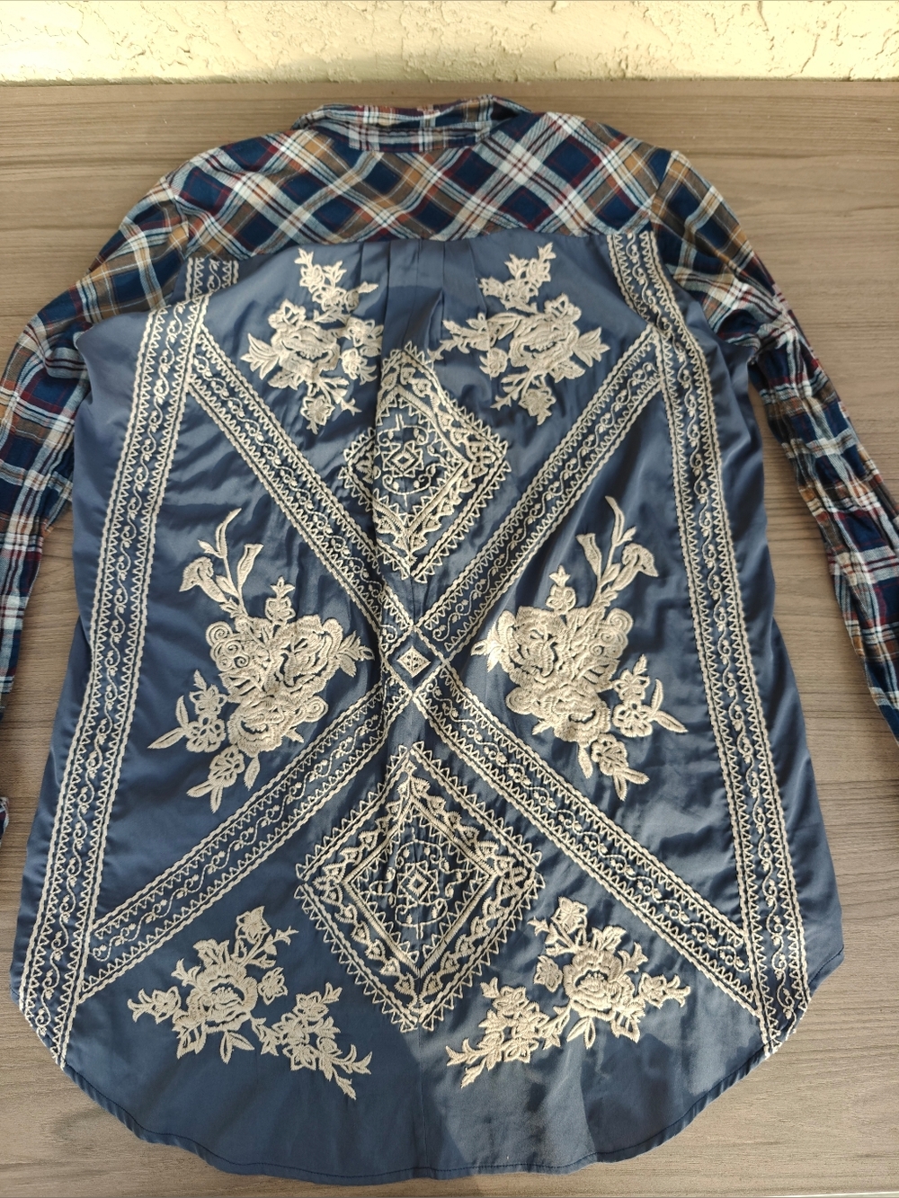 California Moonrise  Plaid Button Down Shirt in Blue & Red